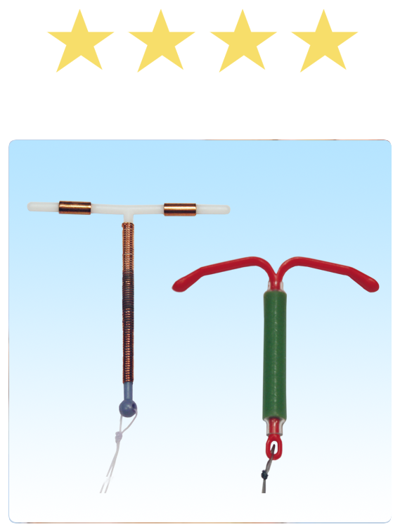 IUD, Effectiveness 99.50%, 4 stars
