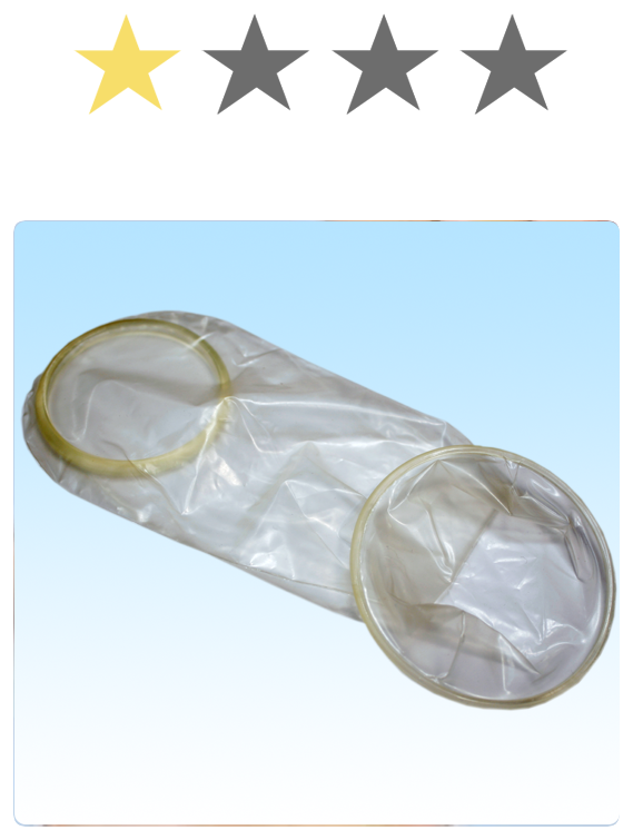 Condom(female), Effectiveness 79%, 1 star
