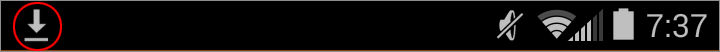 Screenshot showing an example of an Android control bar.