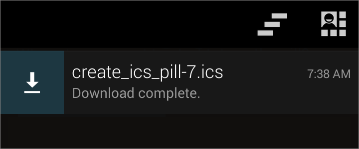 Screenshot showing the downloaded file.
